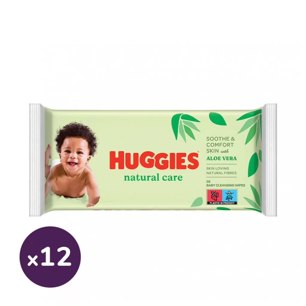 Huggies Natural Care nedves törlőkendő 12x56 db