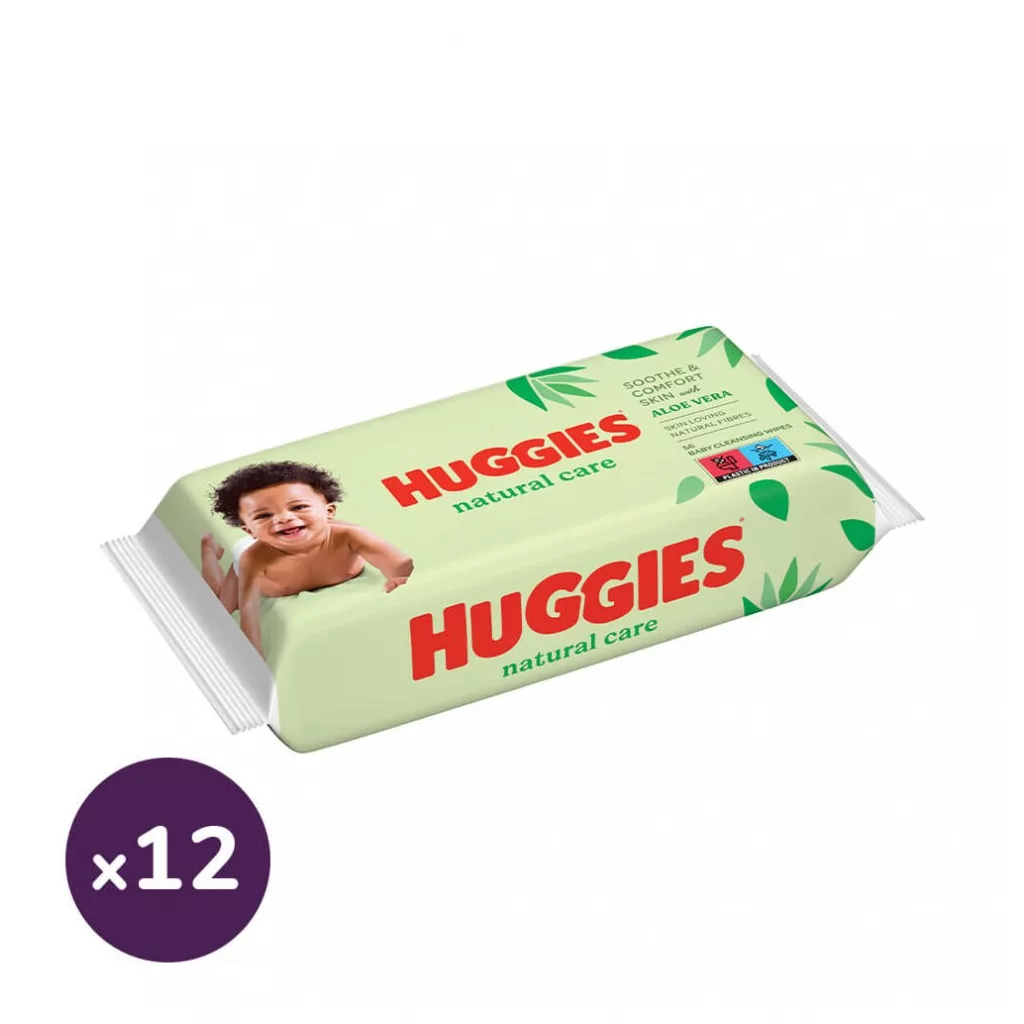 Huggies Natural Care nedves törlőkendő 12x56 db
