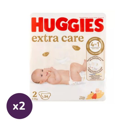 Huggies Extra Care újszülött pelenka 2, 3-6 kg, 96 db