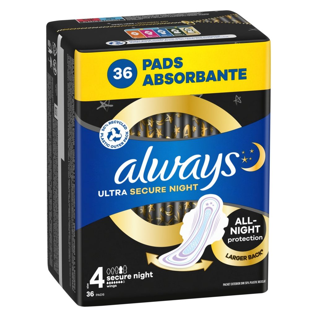 Always Ultra Secure Night betét 4-es méret (2x36 db)