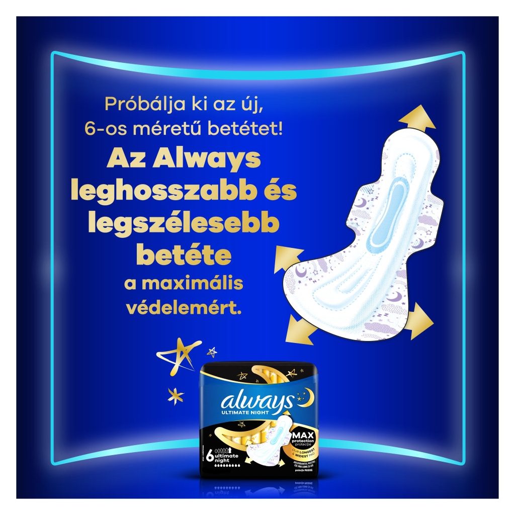 Always Ultra Secure Night betét 4-es méret (2x36 db)
