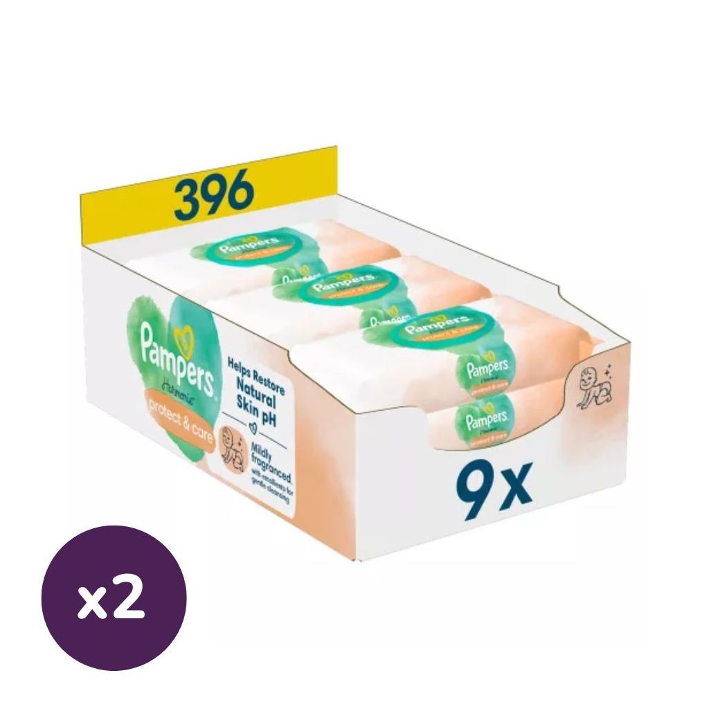 Pampers Harmonie Protect & Care nedves törlőkendő (2x9x44 db)