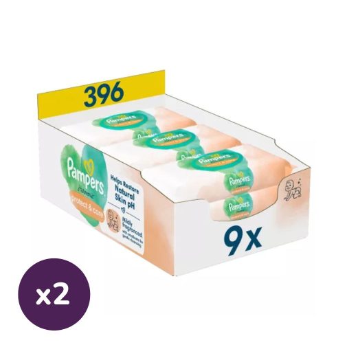 INGYENES SZÁLLÍTÁS - Pampers Harmonie Protect & Care nedves törlőkendő (2x9x44 db)