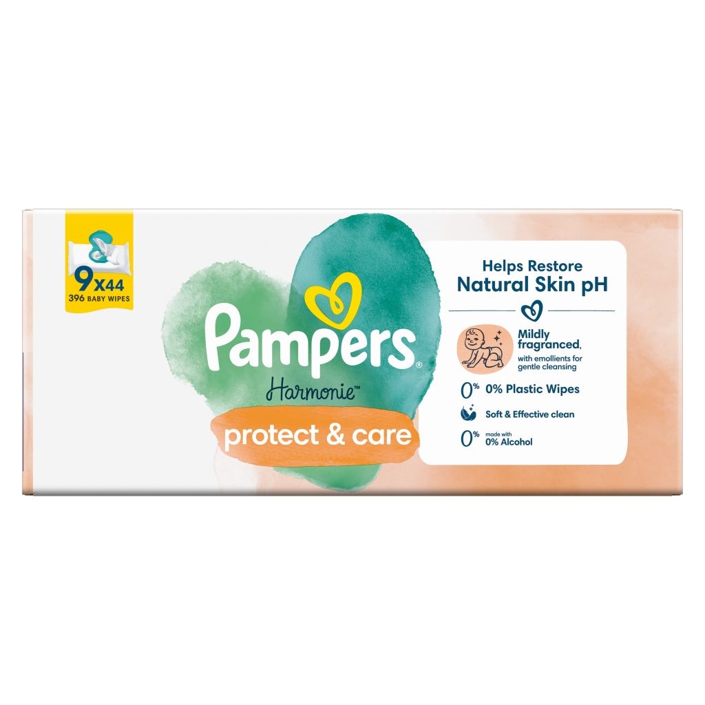Pampers Harmonie Protect & Care nedves törlőkendő (2x9x44 db)