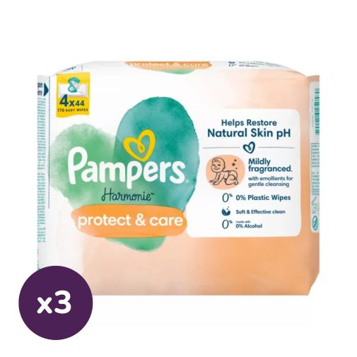 Pampers Harmonie Protect & Care nedves törlőkendő (3x4x44 db)