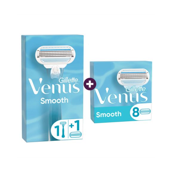 Gillette Venus Smooth csomag: női borotva + 10 db borotvabetét
