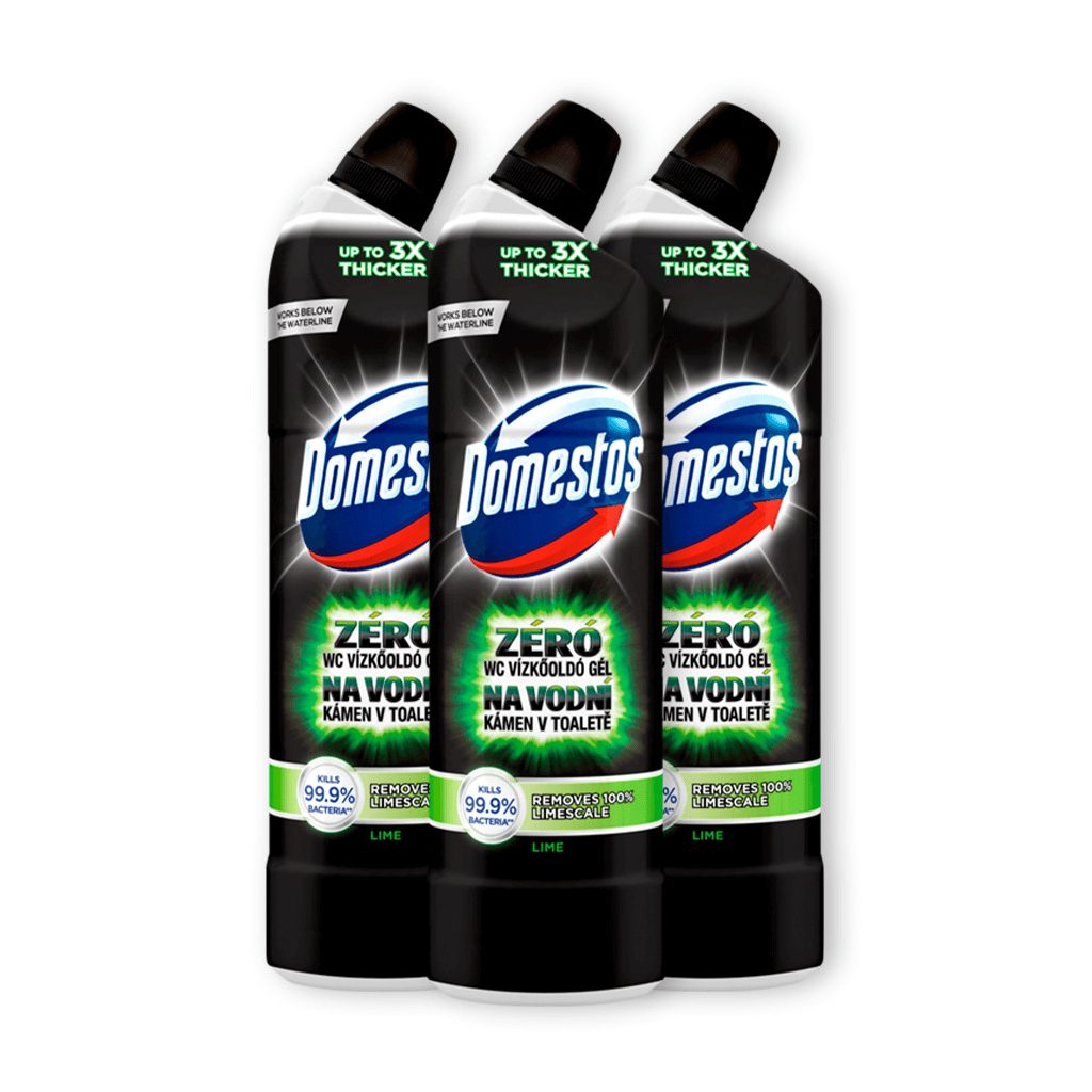 Domestos Zéró WC vízkőoldó, lime (3x750 ml)