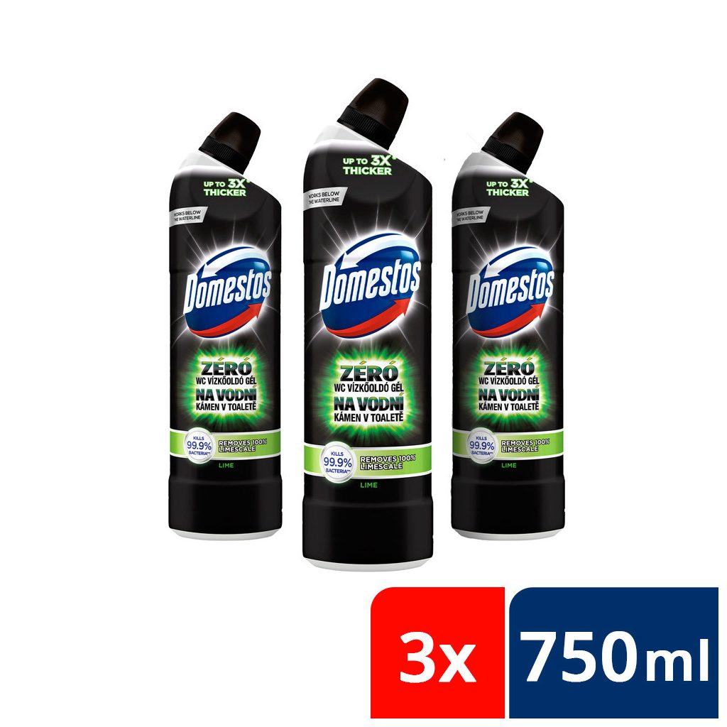 Domestos Zéró WC vízkőoldó, lime (3x750 ml)