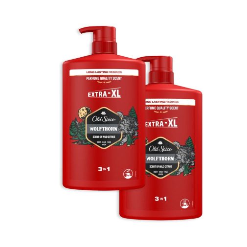 Old Spice Wolfthorn 3 az 1-ben Tusfürdő és Sampon (2x1000 ml)