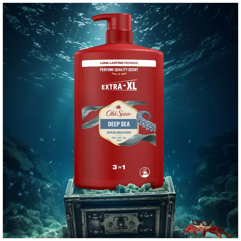 Old Spice Deep Sea 3 az 1-ben Tusfürdő és Sampon (4x1000 ml)
