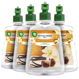   Air Wick Active Fresh Automata Légfrissítő spray utántöltő, Édes vanília és shea vaj (4x228 ml)