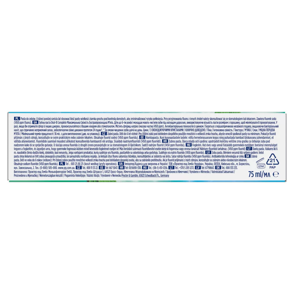 Oral-B Complete Ultimate Fresh fogkrém (6x75 ml)