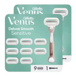   Gillette Venus Delux Smooth Sensitive Női Borotva, 9 db Borotvabetéttel (2 db)