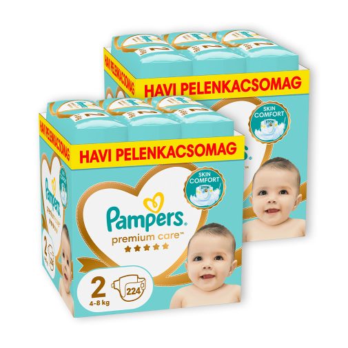 INGYENES SZÁLLÍTÁS - Pampers Premium Care pelenka 2, 4-8 kg, HAVI PELENKACSOMAG 1+1 448 db