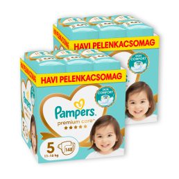   INGYENES SZÁLLÍTÁS - Pampers Premium Care pelenka 5, 11-16 kg, HAVI PELENKACSOMAG 1+1, 296 db