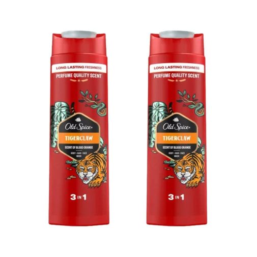 Old Spice Tiger Claw 3 az 1-ben tusfürdő és sampon férfiaknak (2x400 ml)