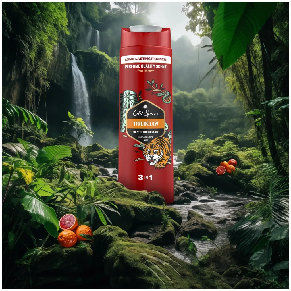 Old Spice Tiger Claw 3 az 1-ben tusfürdő és sampon férfiaknak (2x400 ml)