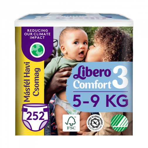 INGYENES SZÁLLÍTÁS - Libero Comfort 3 pelenka, 5-9 kg, MÁSFÉL HAVI PELENKACSOMAG 252 db