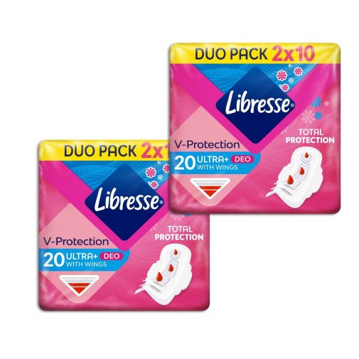 Libresse Ultra+ Deo szárnyas egészségügyi betét enyhén illatosított (4x10 db)