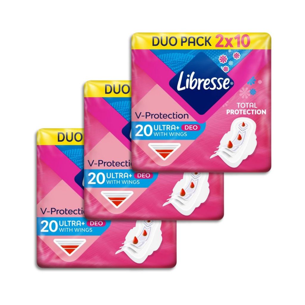 Libresse Ultra+ Deo szárnyas egészségügyi betét enyhén illatosított (6x10 db)