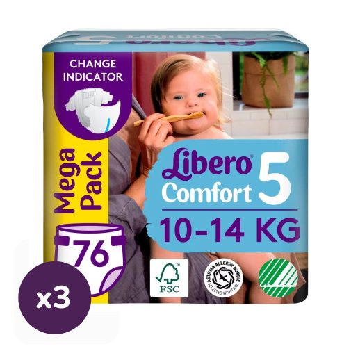 Libero Comfort 5 pelenka, 10-14 kg, MÁSFÉL HAVI PELENKACSOMAG 228 db