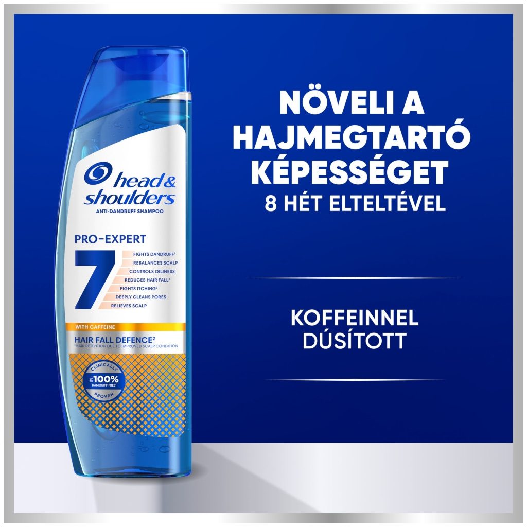 Head & Shoulders Pro-Expert 7 korpásodás és hajhullás elleni sampon koffeinnel (2x250 ml)