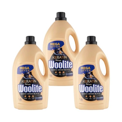Woolite Keratin Therapy mosószer sötét ruhákhoz 3x4,5 liter (225 mosás)