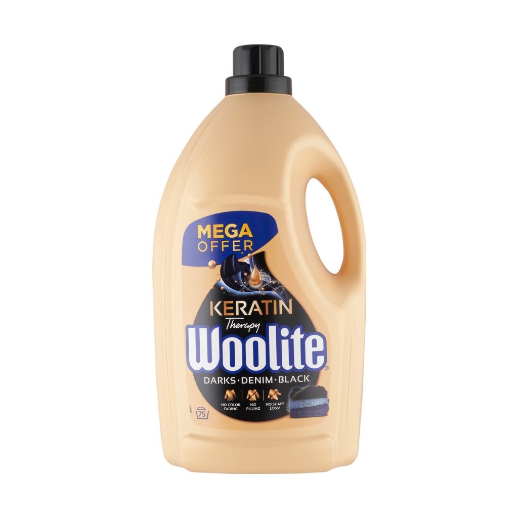 Woolite Keratin Therapy mosószer sötét ruhákhoz 3x4,5 liter (225 mosás)