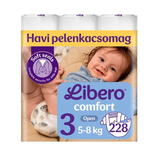 Libero Comfort 3 pelenka, 5-8 kg, HAVI PELENKACSOMAG 228 db + ajándék pelenka minta
