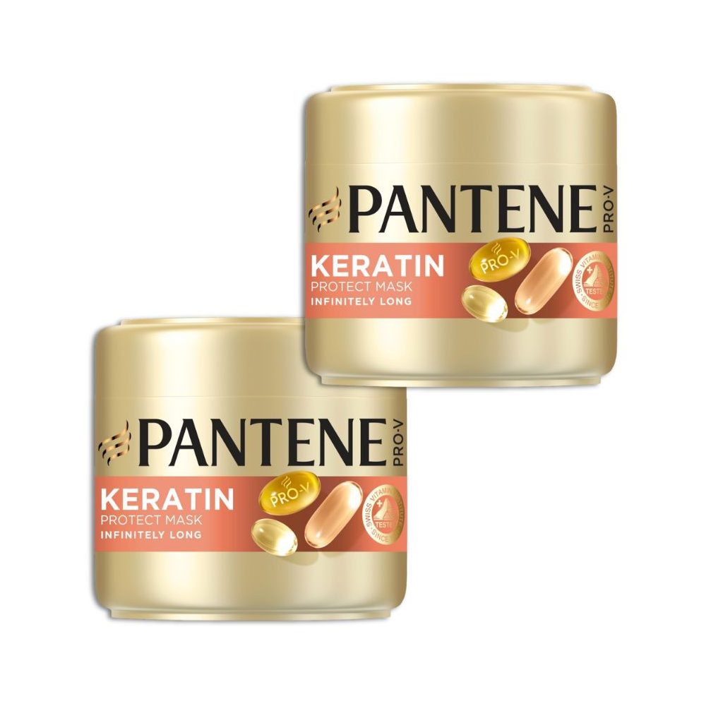 Pantene Pro-V Infinitely Long Keratin Protect Maszk Hosszú Elgyengült Hajra (2x300 ml)