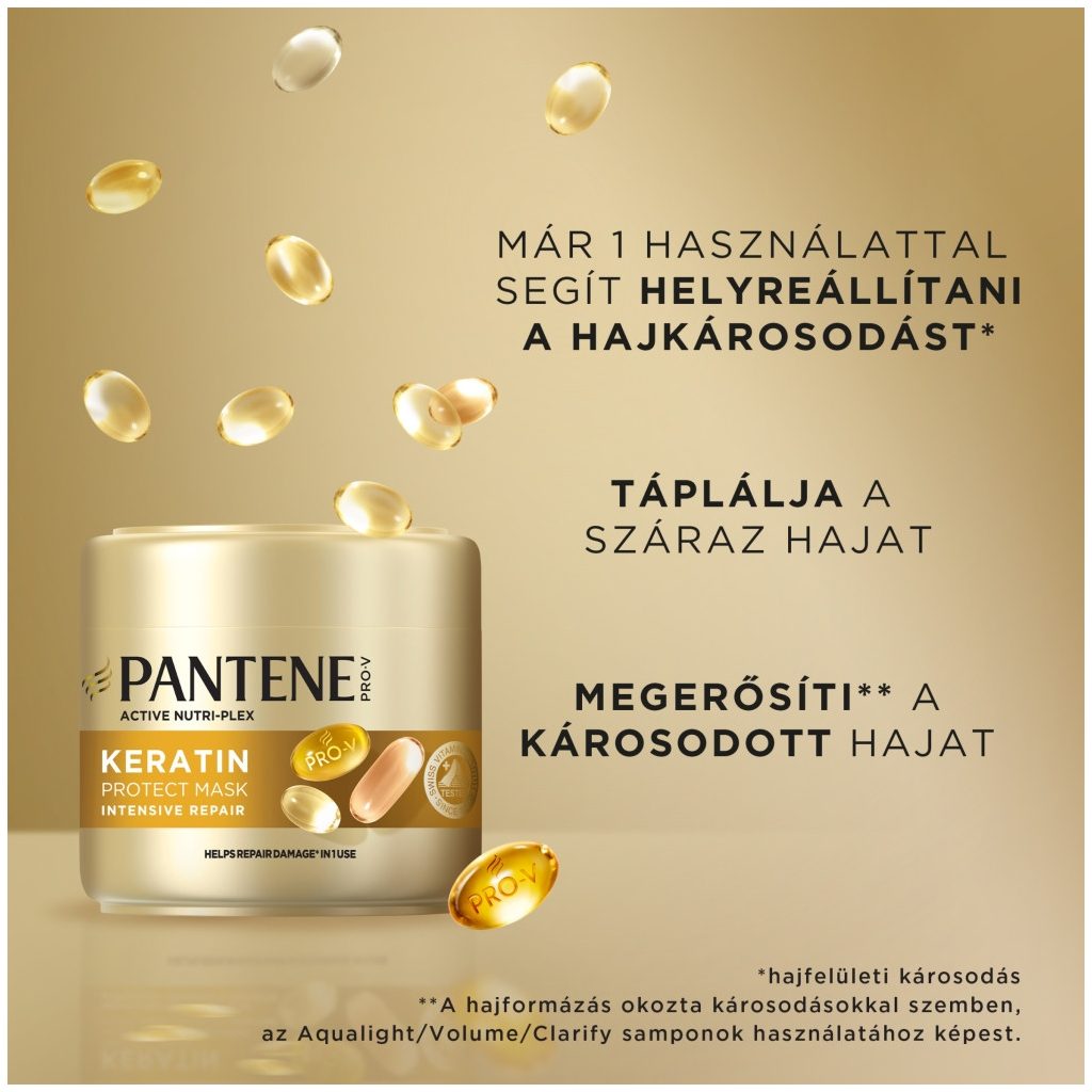 Pantene Pro-V Infinitely Long Keratin Protect Maszk Hosszú Elgyengült Hajra (2x300 ml)