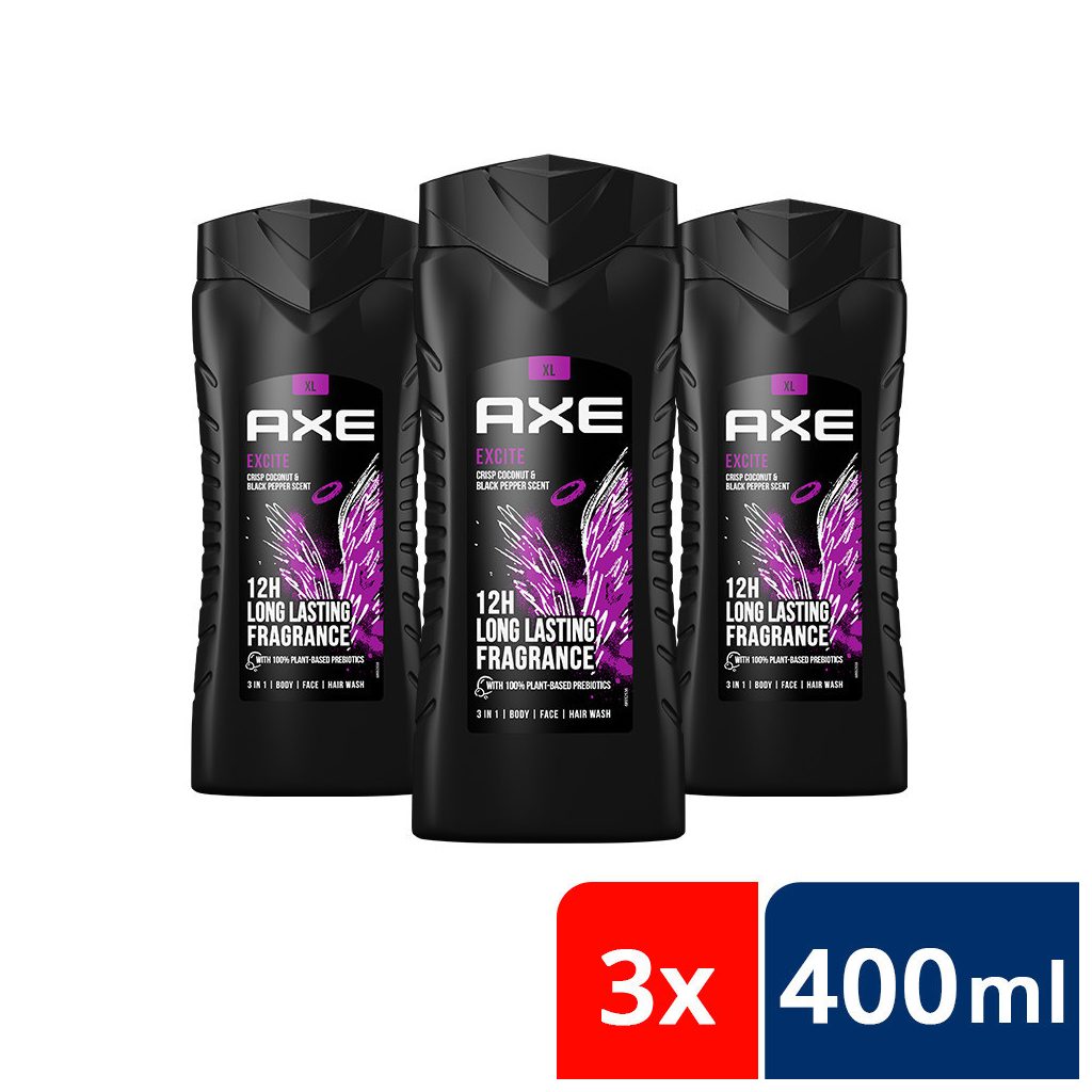 AXE tusfürdő Excite (3x400 ml)