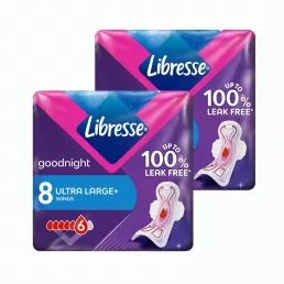  Libresse Ultra Large+ Goodnight szárnyas éjszakai egészségügyi betét (2x8 db)