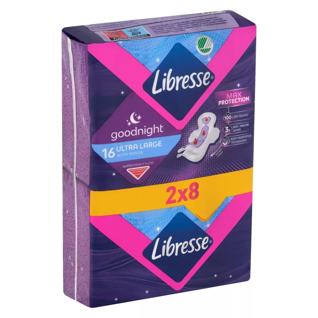 Libresse Ultra Goodnight Large Wings egészségügyi betét (4x8 db)