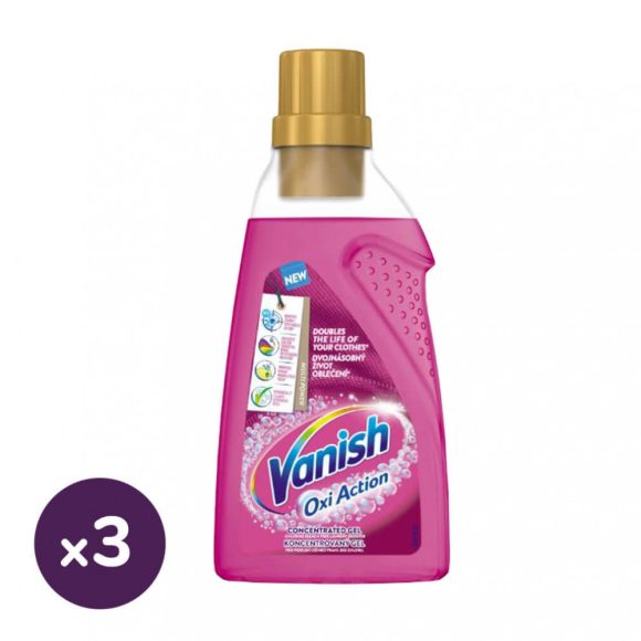Vanish Oxi Action Folteltávolító gél koncentrátum, Pink (3x750 ml)