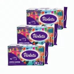  INGYENES SZÁLLÍTÁS - Violeta toalettpapír prémium 3 rétegű, limited edition (3x16 db)