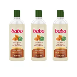   Baba 2in1 sampon és balzsam mandulaolajjal minden hajtípusra 3x400 ml