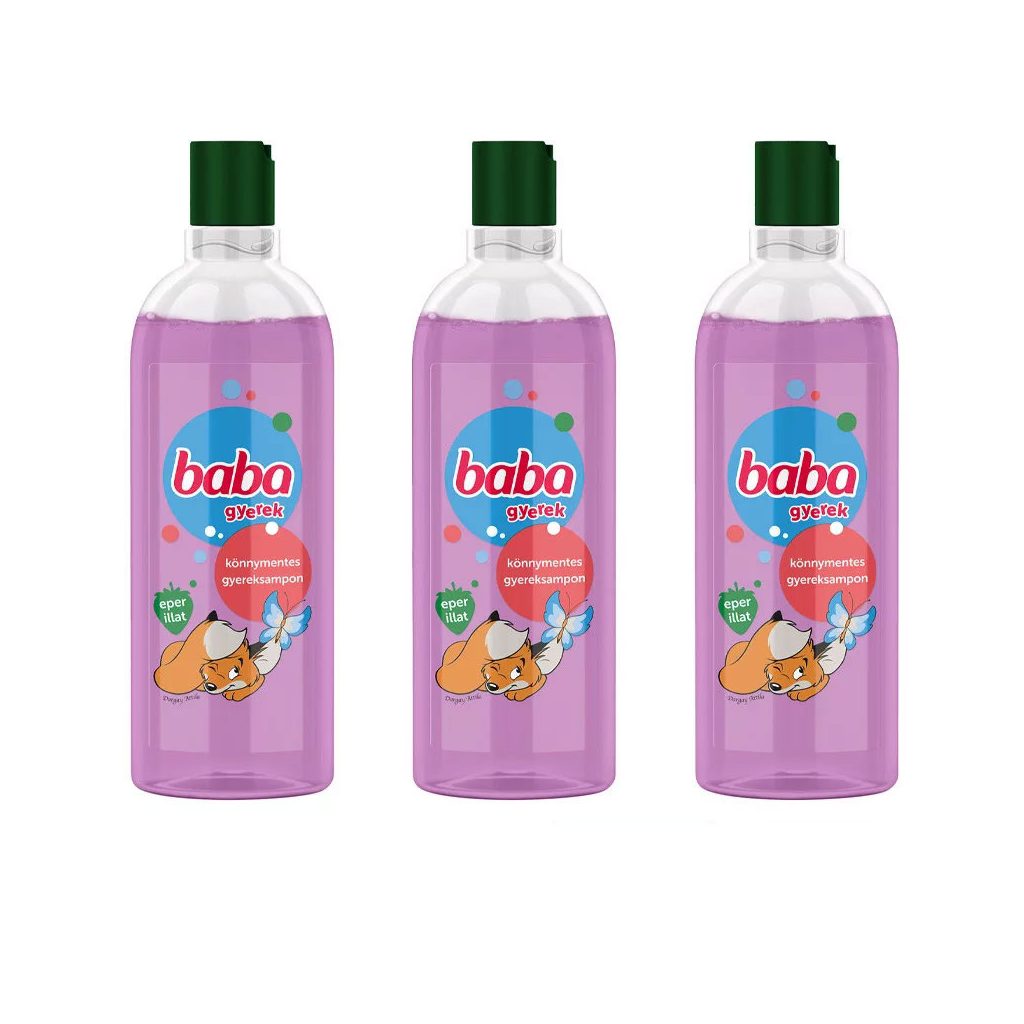 Baba könnymentes gyereksampon eper illattal 3x400 ml
