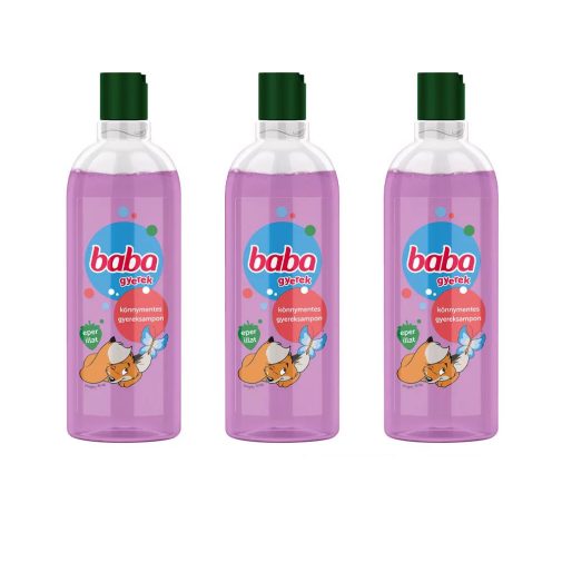 Baba könnymentes gyereksampon eper illattal 3x400 ml + ajándék törölköző