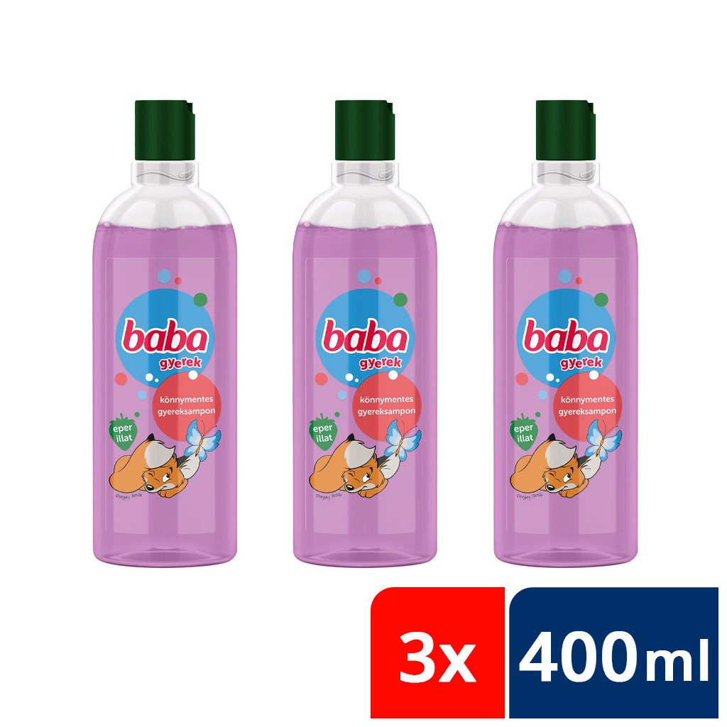 Baba könnymentes gyereksampon eper illattal 3x400 ml