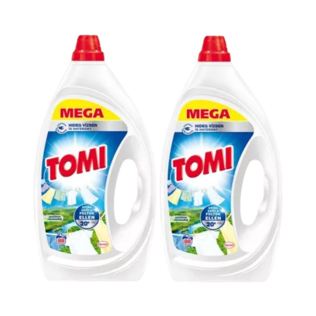 INGYENES SZÁLLÍTÁS - Tomi Amazónia Frissessége folyékony mosószer fehér és világos ruhákhoz 2x3,96 liter (176 mosás)