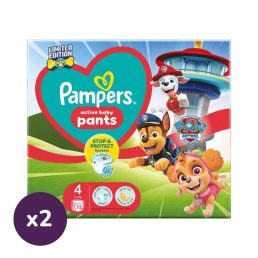   Pampers Active Baby Pants Mancs Őrjárat bugyipelenka 4, 9-15 kg, HAVI PELENKACSOMAG 1+1, 144 db