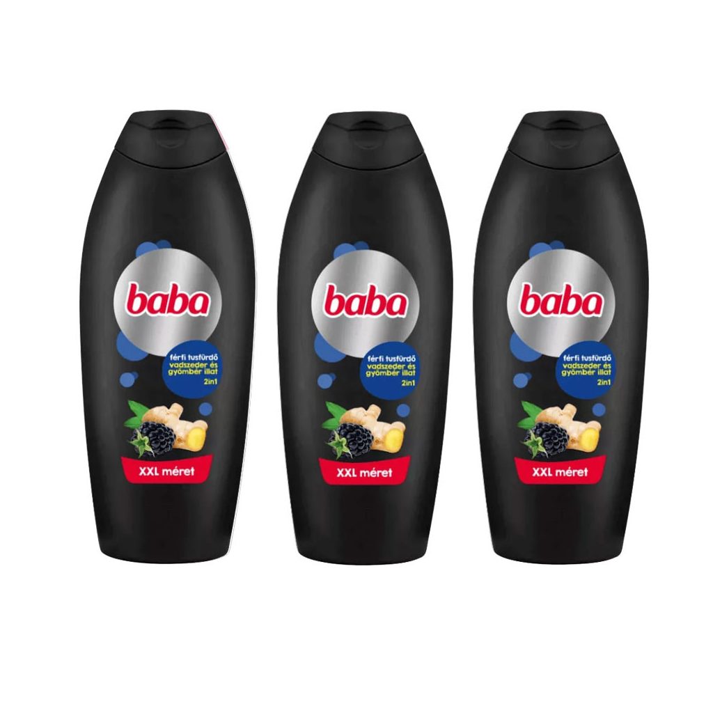 Baba 2in1 férfi tusfürdő, vadszeder és gyömbér illat (3x750 ml)