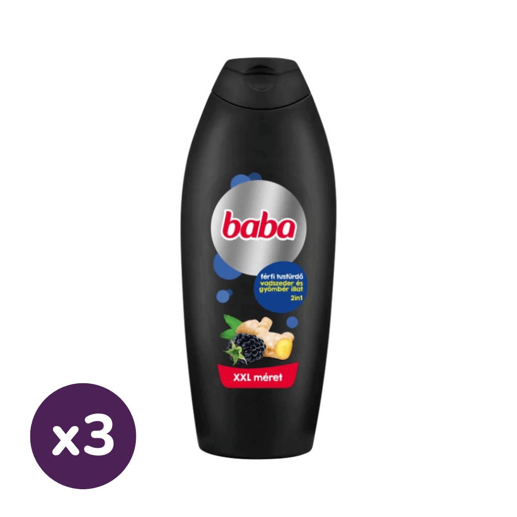 Baba 2in1 férfi tusfürdő, vadszeder és gyömbér illat (3x750 ml)