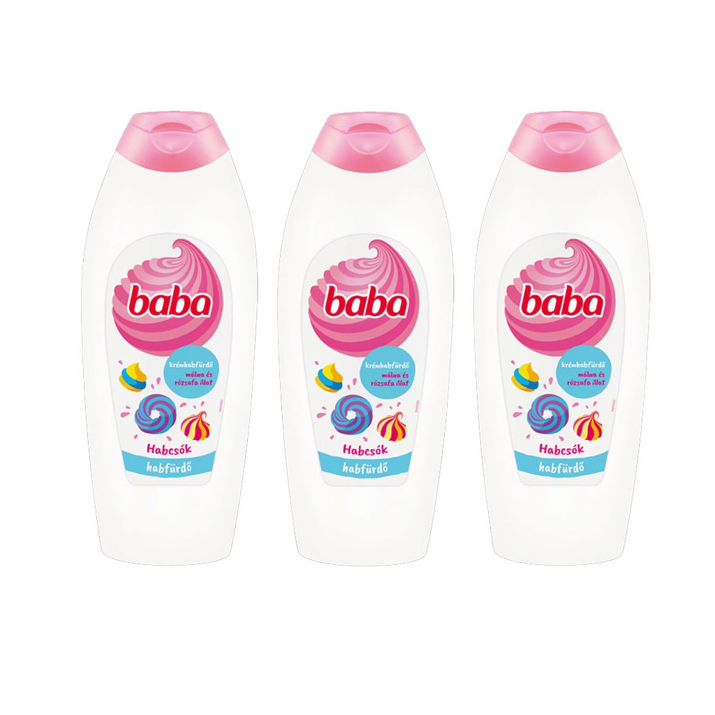 Baba krémhabfürdő málna és rózsafa illattal (3x750 ml)