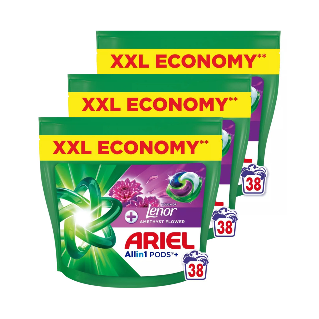 INGYENES  SZÁLLÍTÁS - Ariel Amethyst mosókapszula (3x38 db)