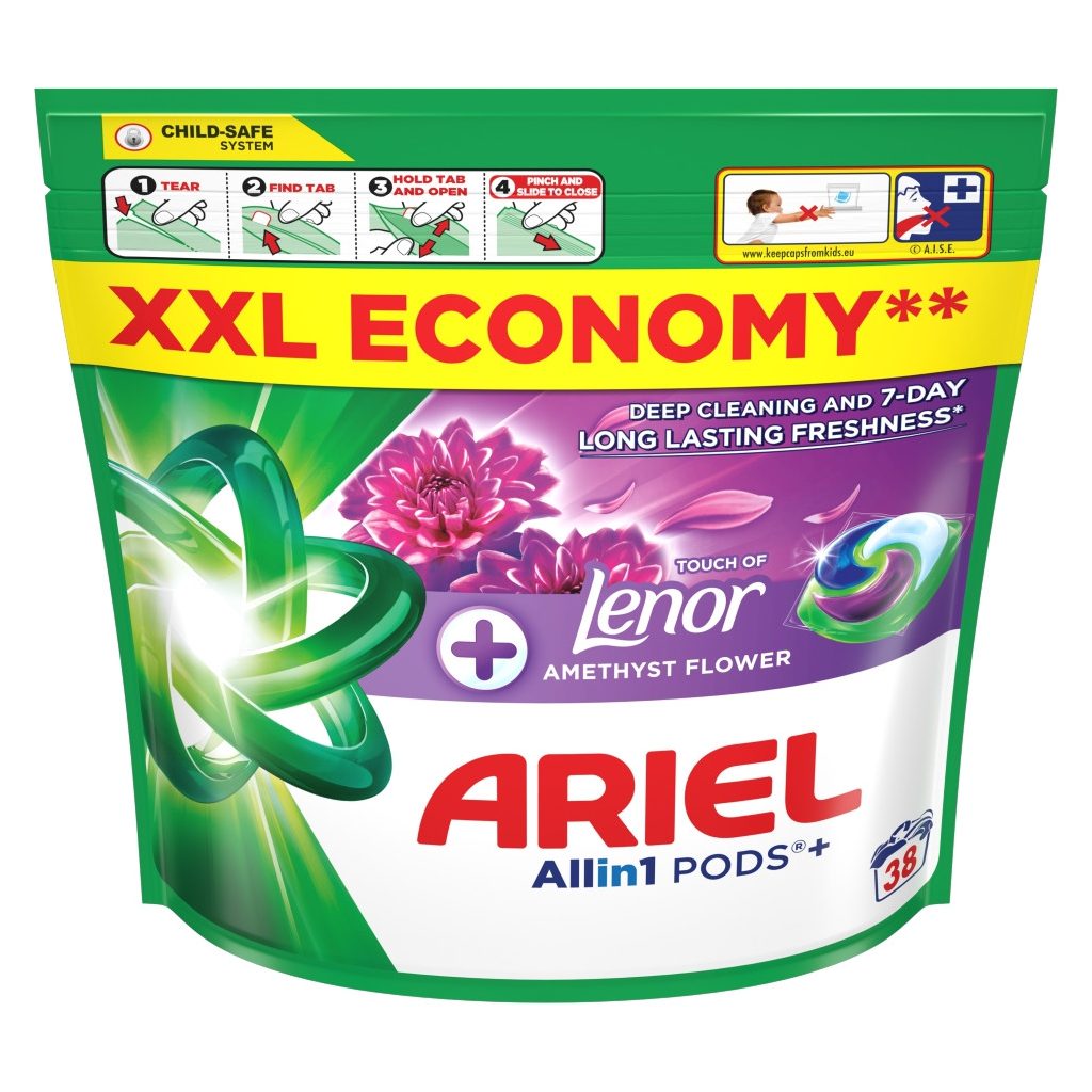 INGYENES  SZÁLLÍTÁS - Ariel Amethyst mosókapszula (3x38 db)