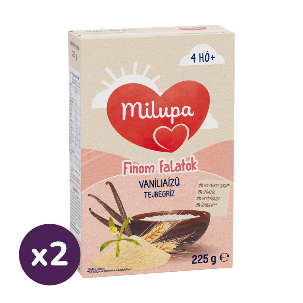 Milupa Finom falatok, Vanília ízű tejbegríz 4 hó+ (2x225 g)