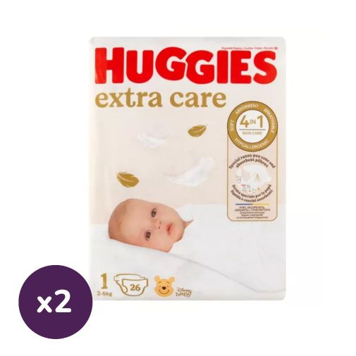 Huggies Extra Care újszülött pelenka 1, 2-5 kg, 52 db