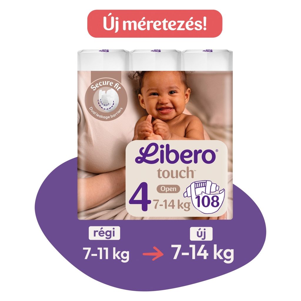 Libero Touch 4 pelenka, 7-14 kg, 108 db